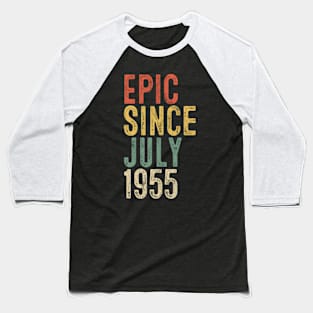 Fun Epic Since July 1955 65th Birthday Gift 65 Year Old Baseball T-Shirt